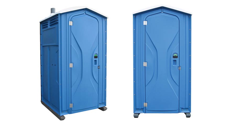 Long-term porta potty units on site in Eau Claire, Wisconsin